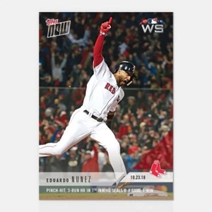 2018 TOPPS NOW #930 EDUARDO NUNEZ PINCH-HIT 3-RUN HR IN 7H SEALS GAME 1 OF WS - Bild 1 von 2