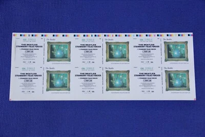 Beatles "STRAWBERRY FIELDS FOREVER"  CD3 Single Press Sheet 22"x8 1/4, 1989 RARE - Image 1 of 2