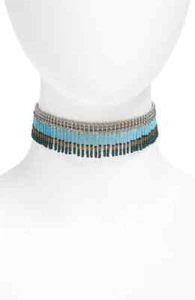 Nordstrom Treasure and Bond Samen Perlen Fransen Halsband Halskette Neu mit Etikett 49 blau Rhodiud - Bild 1 von 6