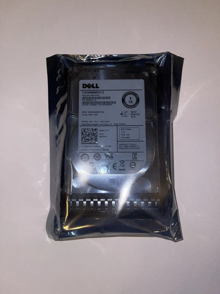 Dell 1TB 7.2K 6G 2.5" SAS Hard Drive - Image 1 of 3