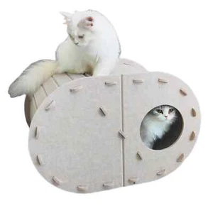 Cat Beds For Indoor Cats, S-Shaped Felt Cat House-Scratch Resitant-24"x14"x16" - Picture 1 of 7