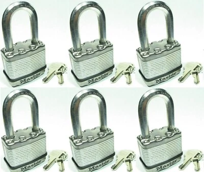 Master Lock Magnum #M1KALF Keyed Alike Code #X2696 Lot of 6 LIQUIDATION CLOSEOUT