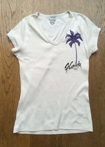 Vintage Florida Woman's cap sleeve T. Shirt. Size S. Palm tree. USA. 80's - Picture 1 of 6