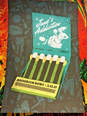 🔥 JANES ADDICTION Print Poster BROOKLYN BOWL NY May 13th 2015 NUMBERED #/200 - Image 1 of 4