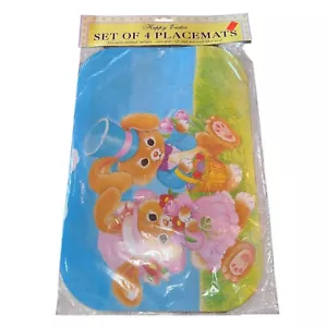 Vintage Easter Parade Inc Die Cut Place Mats Set Of 4 NIP Reusable Holiday - Picture 1 of 5