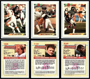 Jay Hilgenberg Trace Armstrong Richard Dent Bears 1992 Card #118 #155 #235