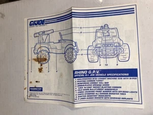 GI Joe 3 3/4" Rhino G.P.V Vehicle Specifications Hasbro Toy - Imagen 1 de 4