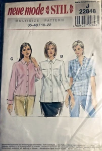 Neue Mode Stil 22848 Misses Classic Shirt Button Front W/ 3 Sleeves SZ 10 - 20 - Picture 1 of 10