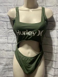 Traje de baño Hurley de una pieza traje de baño para mujer mediano verde oliva natación #56 - Imagen 1 de 6