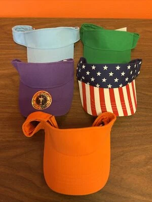 Visor Cap Hat Lot Of 5 Decky Top Headwear One Size Blue Purple Green Orange CV - Image 1 of 4