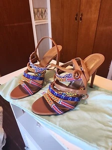 Aquazurra Colorful Beaded Sandals size 42 - Picture 1 of 5