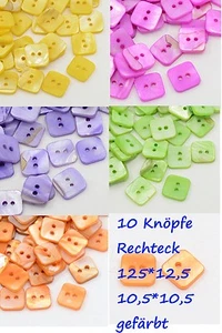 10 Perlmuttimitation Knopf rechteck gefärbt Blume RechteckSewing Buttons - Bild 1 von 12
