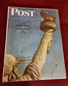 JULY 6, 1946 COMPLETE SATURDAY EVENING POST STATUE LIBERTY MAGAZINE N. ROCKWELL - Picture 1 of 2
