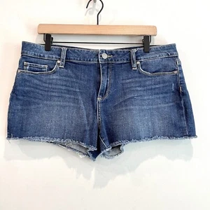 Paige Women's 32 Catalina Denim Jeans Cut Offs Shorts Medium Dark Wash Blue - Picture 1 of 8