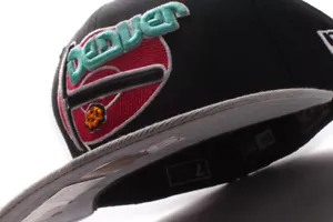 New Era Denver Nuggets NBA Black Gray Fitted Cap Gray UV - Picture 1 of 3