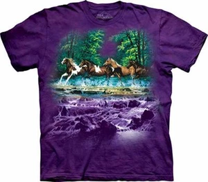 Horse Spring Creek Run Purple Western Spirit Equine Shirt Mountain Horses 3X-4X - Picture 1 of 3