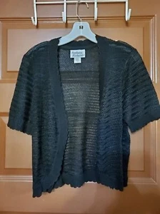 Anthony Richards Black Knit Short Sleeve Sweater Cover Up Size Medium - Picture 1 of 6