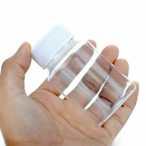 5X Plastic Clear Pill Bottle Solid Medicine Container Cap Vitamin Capsule Holder - Picture 1 of 9
