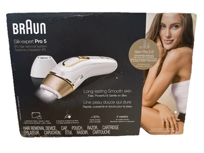 Braun IPL Long-lasting Laser Hair Removal Device Silk Expert Pro5 Missing Razor - Image 1 of 4
