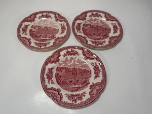 3 Johnson Bros England Old Britain Schlösser rot Brot Dessert Teller 6" Arundel - Bild 1 von 4