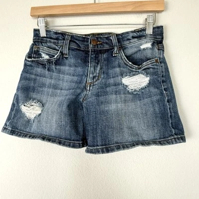Joes Jeans Gessa Shorts Medium Wash Distressed Size 24 Festival Boho Beach - Image 1 of 4