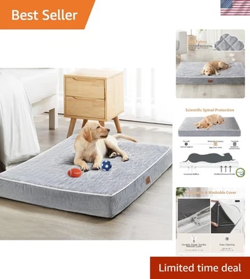 Orthopedic Waterproof Extra Large Dog Bed, Removable Washable Velvet Cover - XL - Image 1 of 4