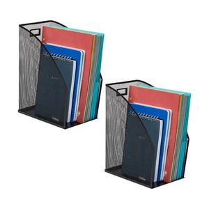 Vertical File Storage, Set of 2, Desktop Organizer, Workspace, Office, Metal ... - Foto 1 di 7
