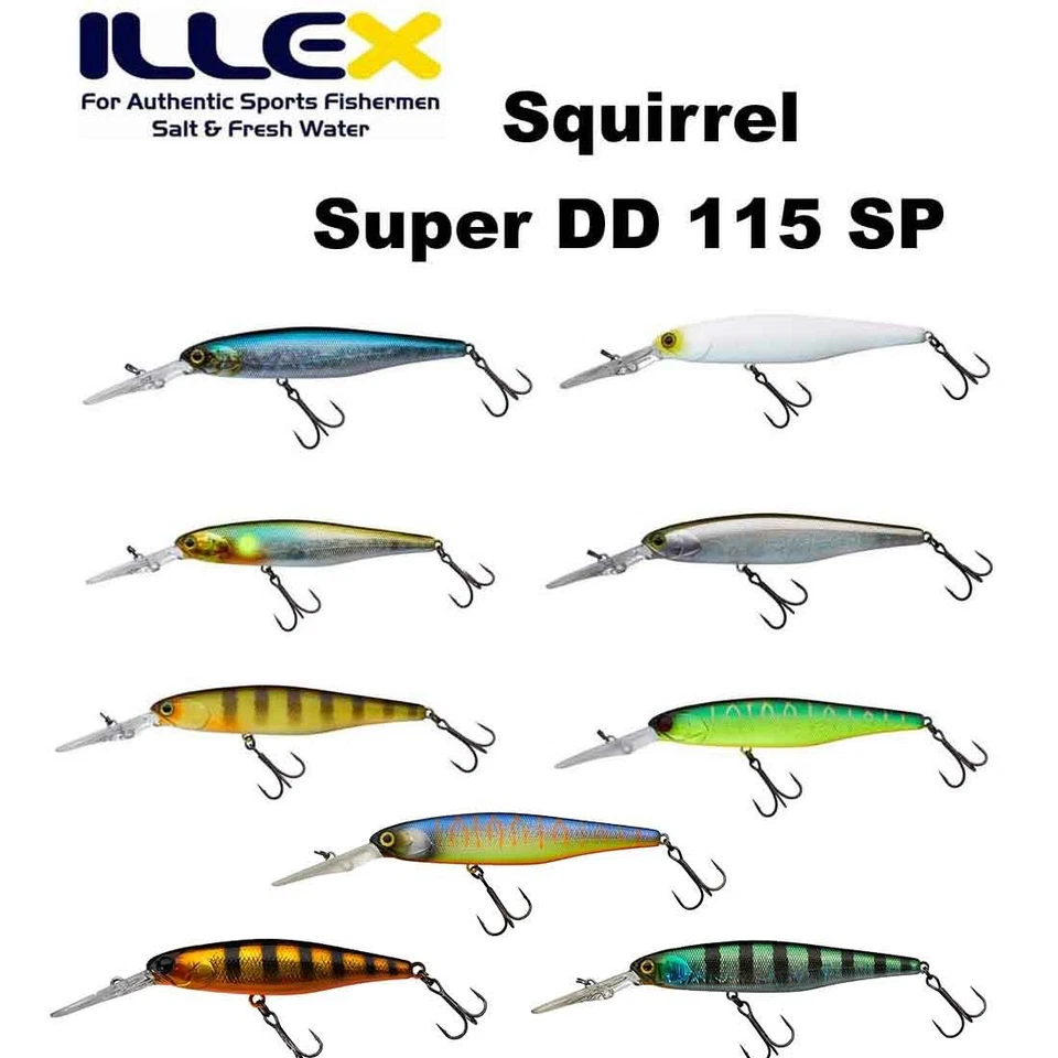 Illex Squirrel Super DD 115 SP 11,5cm 22g Jerkbait Barsch Zander Wobbler - Bild 1 von 1
