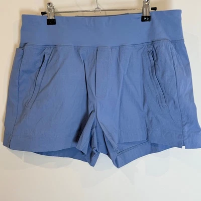 Athleta Trekkie North Short Shorts Blue Size 12 Nylon Spandex Pockets Athletic - image 1 of 4