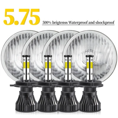 Faros LED 4 piezas 5 3/4 5,75" Halo DRL Hi/Lo para Dodge Coronet 1959-1974 Foto 1 de 4