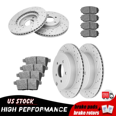 FWD 296mm Front & Rear Brake Rotors + Brake Pads For Ford Edge Lincoln MKX Foto 1 de 4
