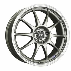 Enkei J10 17x7 4x100/114.3 42mm Offset 72.62mm Bore Silver w/ Machined Lip Wheel - Picture 1 of 4