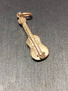 Vintage 14k Yellow Gold Guitar Charm Pendant - Picture 1 of 4