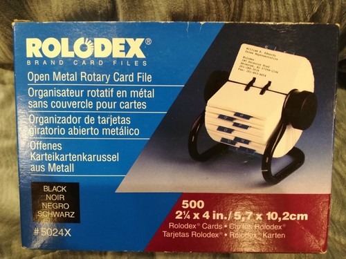 Rolodex 500 Card Open Metal Rotary File Model 5024X Black | eBay