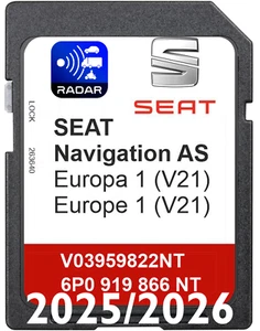 MAP GPS NAVIGATION SD KARTE SEAT GEN2 MIB2 AS 6P0 2025/2026 V21 RADAR NEUESTE - Bild 1 von 1