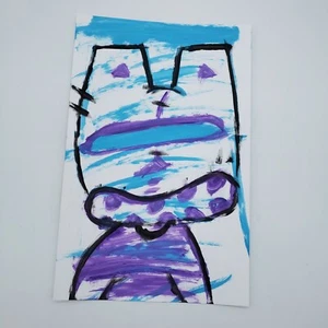 Futuristic Graffiti Cat Original Painting On Paper By NYC Graffiti Artist PUKE - Picture 1 of 3