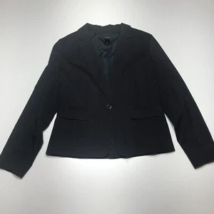 Giacca blazer donna Ann Taylor Petite taglia 6P singolo bottone blu gessato - Foto 1 di 12