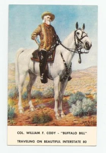 Cartolina Col William F. Cody Buffalo Bill Robert Lindneux Interstate 80 Nebraska - Foto 1 di 2