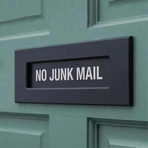 SIN CORREO BASURA - Calcomanía de vinilo para buzón de correo puerta delantera hogar - Imagen 1 de 4