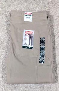 NWT Coleman Fleece Lined Pants Carpenter Stretch Canvas Greige Mens 40W X 30L - Picture 1 of 8