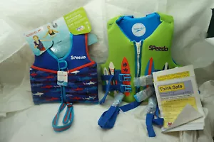 SPEEDO KIDS SWIM VEST LOT OF 2 MEDIUM 33-45 LBS 30-50 LBS LIFE VEST BRAND NEW - Picture 1 of 7