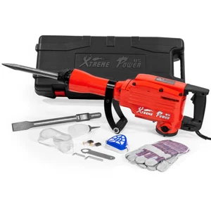 2200W Electric Demolition Jack Hammer Heavy Duty Concrete Breaker 2 Chisel Set - Picture 1 of 6