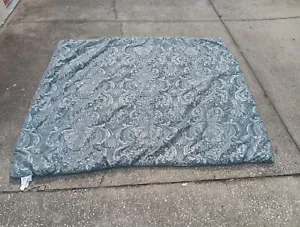 Croscill Blue Comforter Silver Shinny Pattern King Sz 96x110 Blanket - Picture 1 of 19