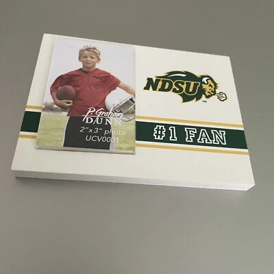 North Dakota State University #1 Fan  Wood Tabletop Magnetic Frame Sz 2 x 3 - Image 1 of 2