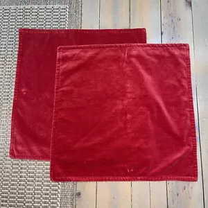Pottery Barn, Red Velvet Pillow Cover 20x20”Set Of Two - Picture 1 of 8