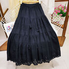 Women's Elasticated Waist Ladies Floral Gypsy Maxi Skirt Long Dress Lace Summer