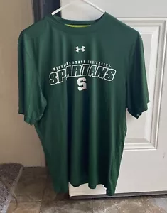 Mens Under Armour NCAA Michigan State Spartans T-Shirt Size Medium Green - Picture 1 of 2