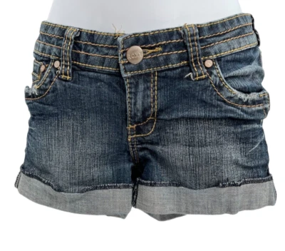 Roxy Blue Stonewash Denim Contrast Stitching Cuffed 2" Jean Shorts Womens Size 5 - Image 1 of 4