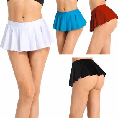 Womens Sexy Role Play Schoolgirl Pleated Mini Skirt Ruffle Lingerie Party Skirts - Image 1 of 2