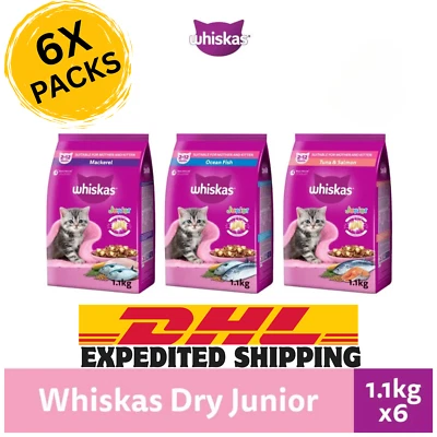 WHISKAS Comida Seca para Gatito Gato 1.1kg (Paquete de 6) Comida Seca Junior DHL Envío Rápido Foto 1 de 4